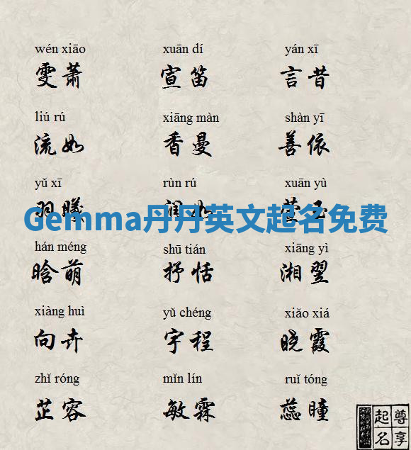 Gemma丹丹英文起名免费