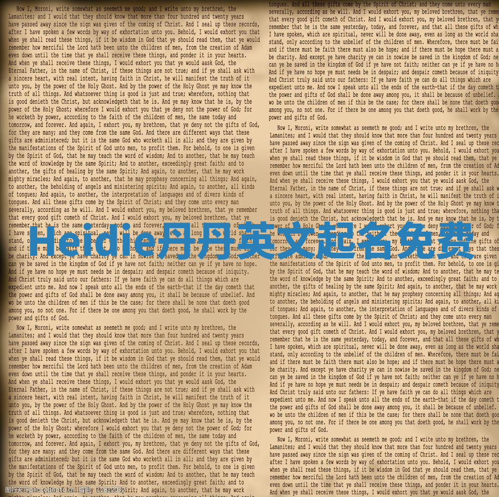 Heidie丹丹英文起名免费