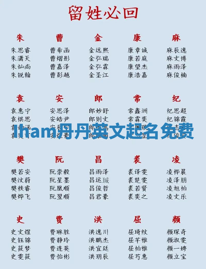 Iham丹丹英文起名免费