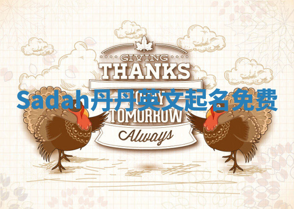 Sadah丹丹英文起名免费