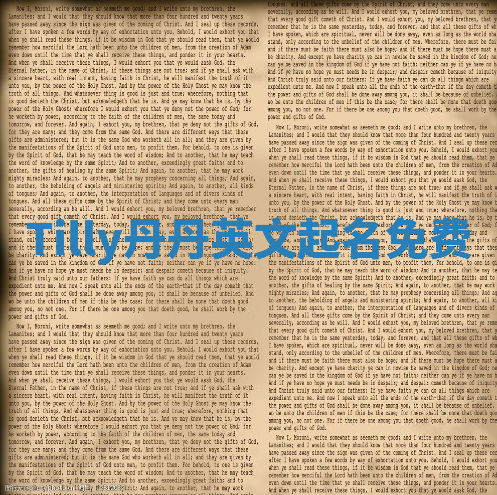 Tilly丹丹英文起名免费