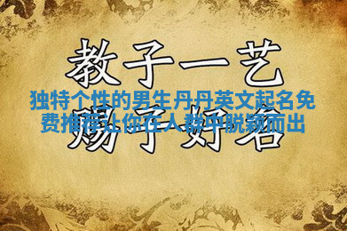 独特个性的男生丹丹英文起名免费推荐让你在人群中脱颖而出